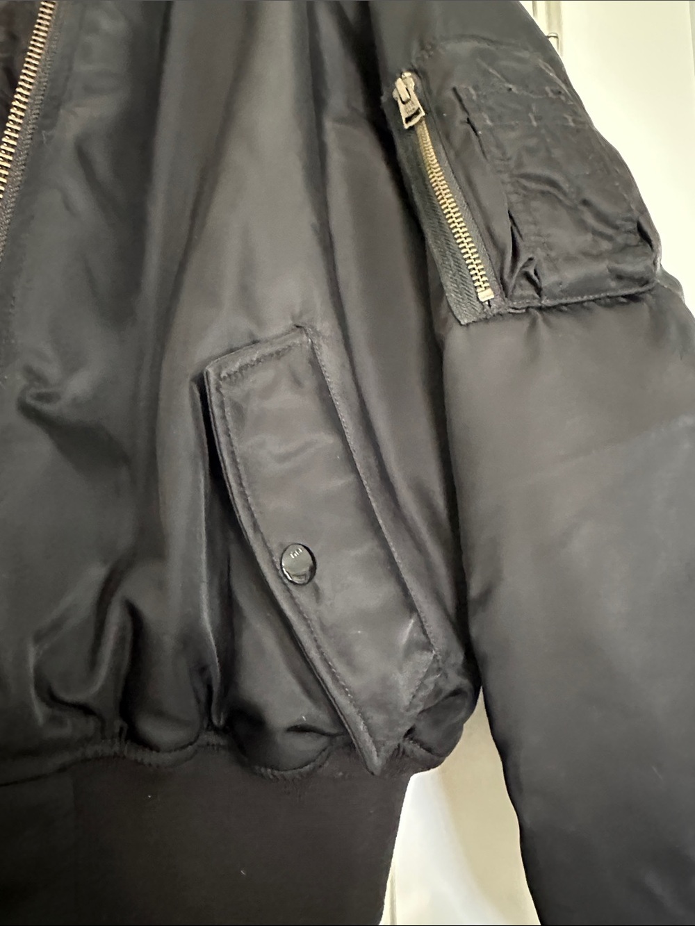 TNA Black Bomber Jacket with Orange Lining - Picture 4 of 6